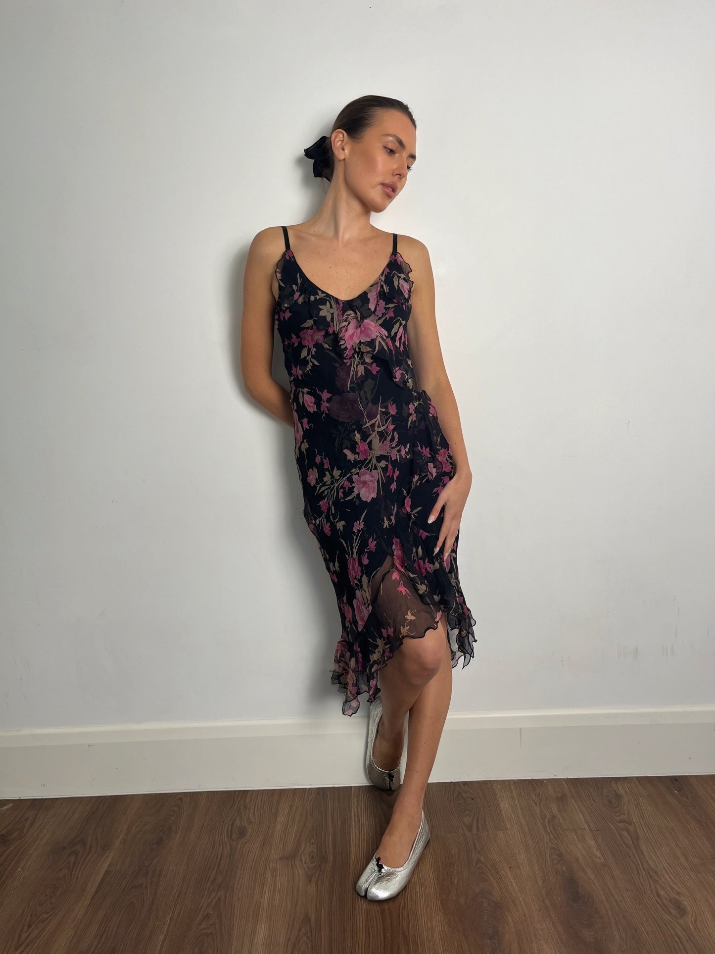 ASYMMETRICAL FLORAL DRESS