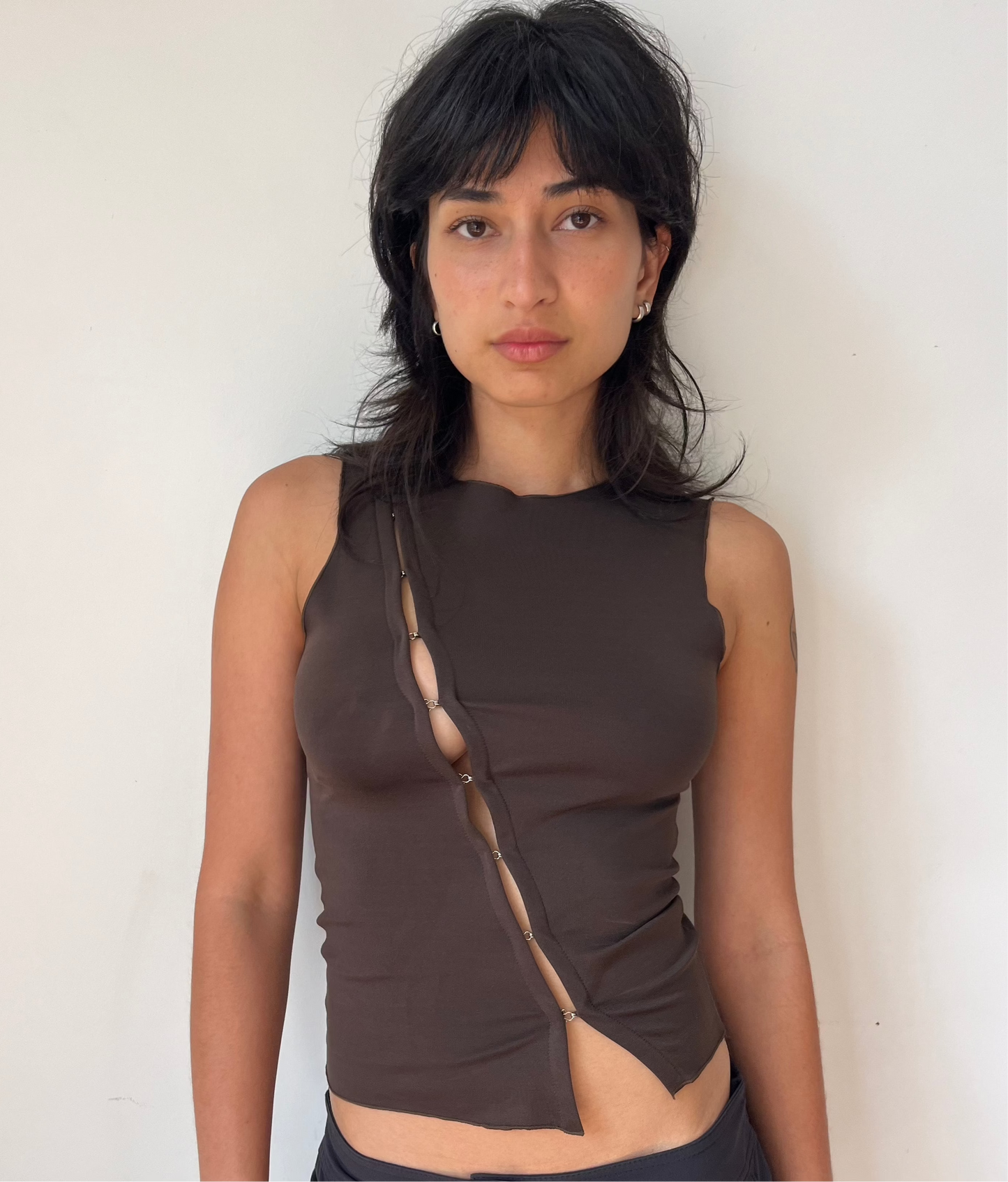 BROWN HOOK AND EYE TANK - PRE ORDER