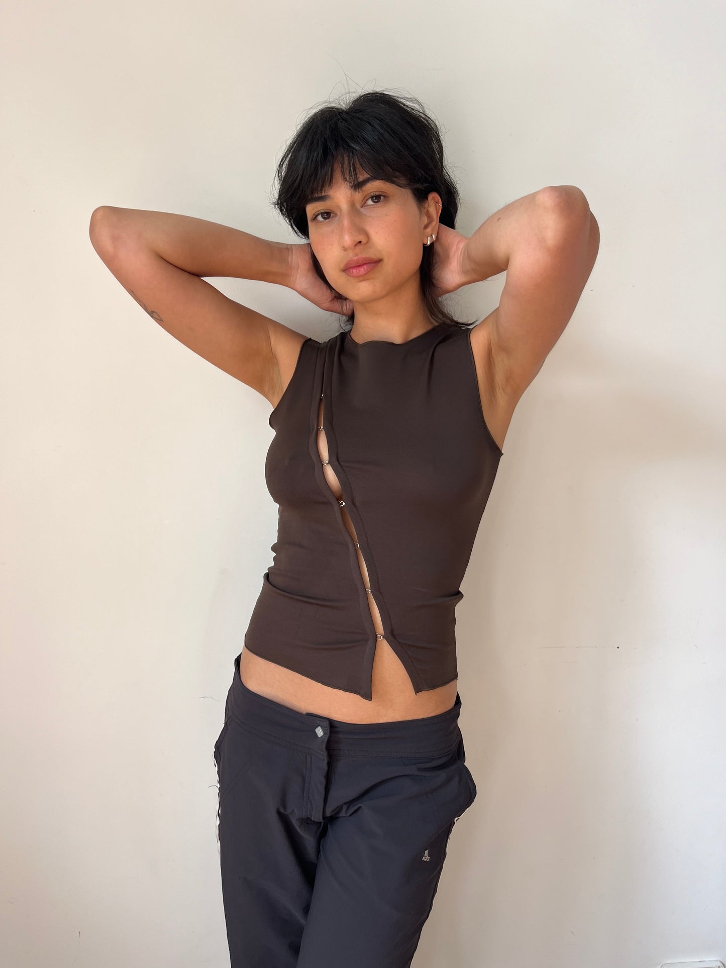 BROWN HOOK AND EYE TANK - PRE ORDER