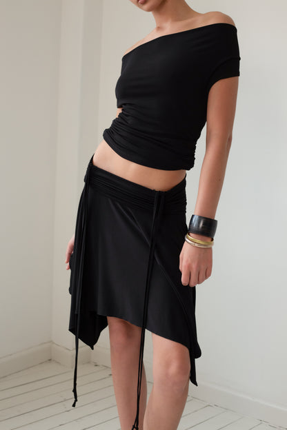 PRE ORDER - BLACK RUCHED SKIRT