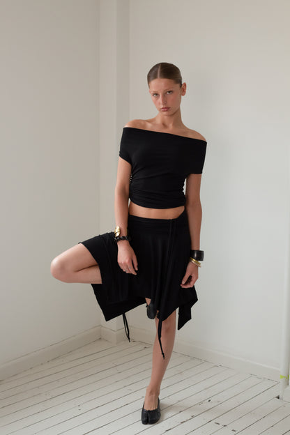 PRE ORDER - BLACK RUCHED SKIRT