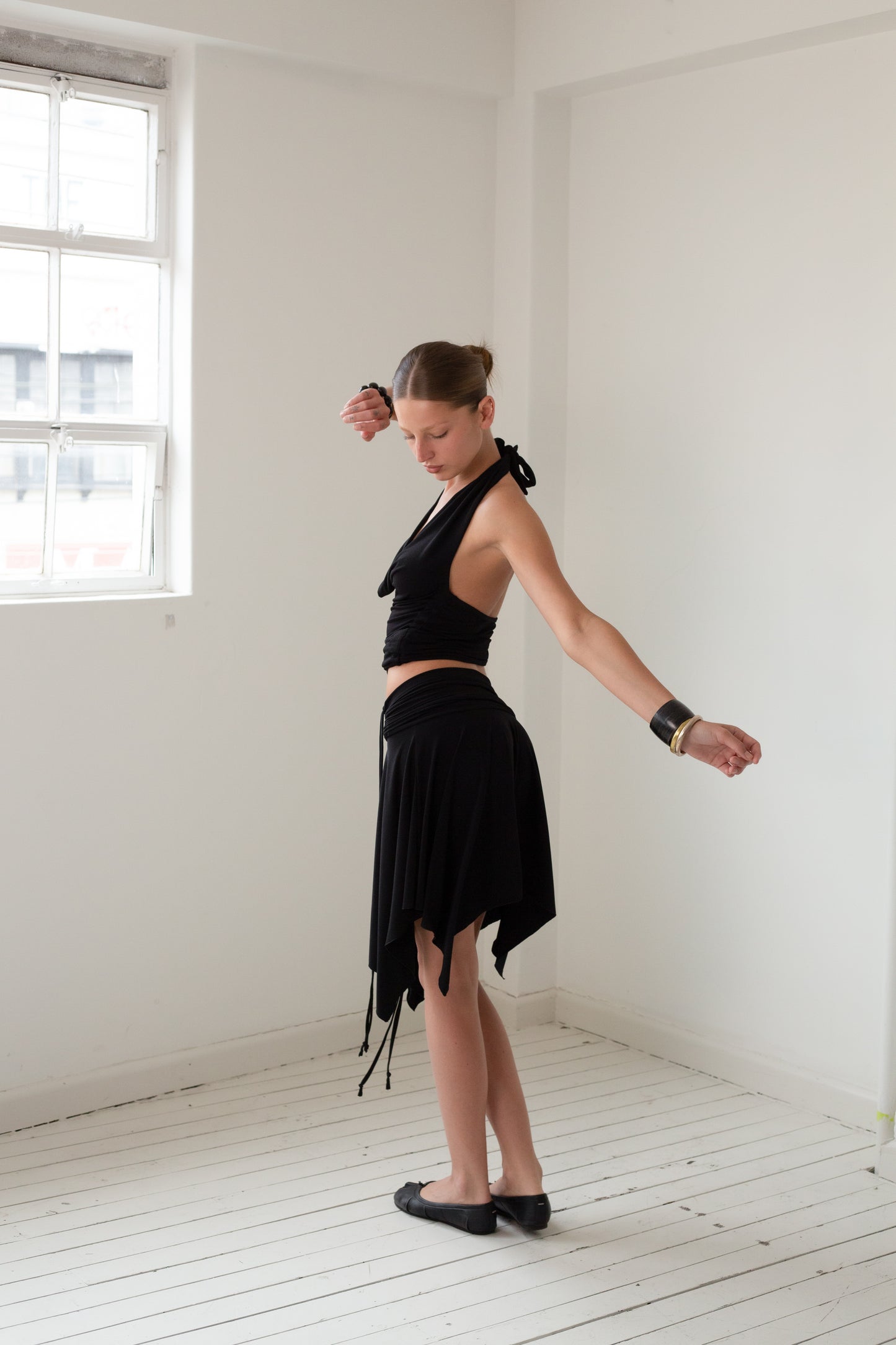 PRE ORDER - BLACK RUCHED SKIRT