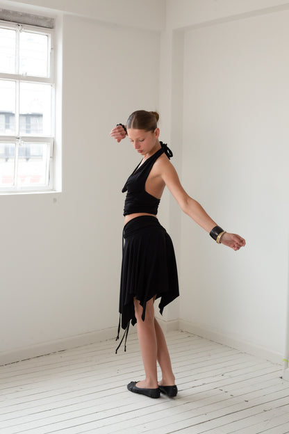 PRE ORDER - BLACK RUCHED SKIRT