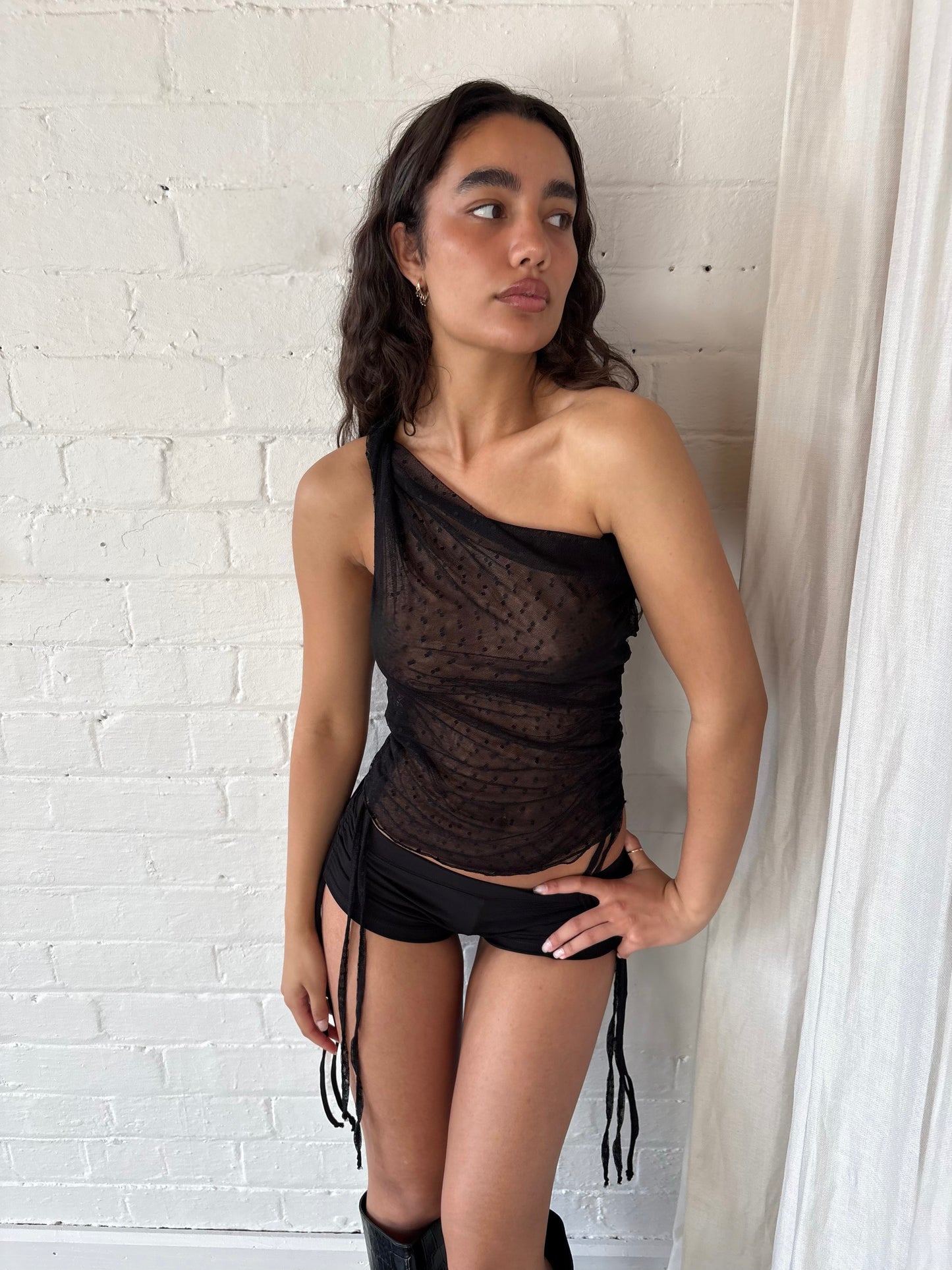 MULTIWAY MESH POLKADOT TOP