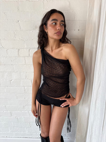 MULTIWAY MESH POLKADOT TOP