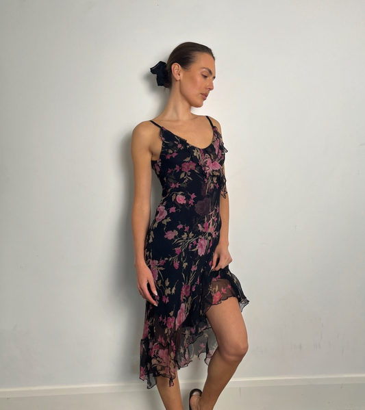 ASYMMETRICAL FLORAL DRESS
