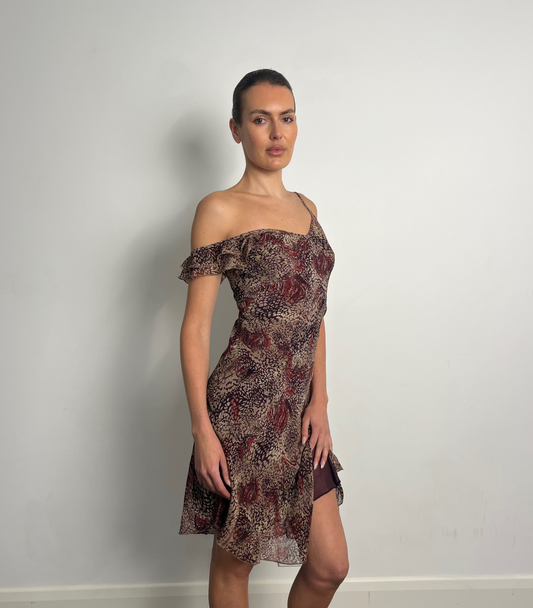 MID LENGTH TRITONE FRILL DRESS