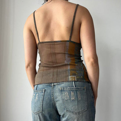 BROWN MESH CAMI
