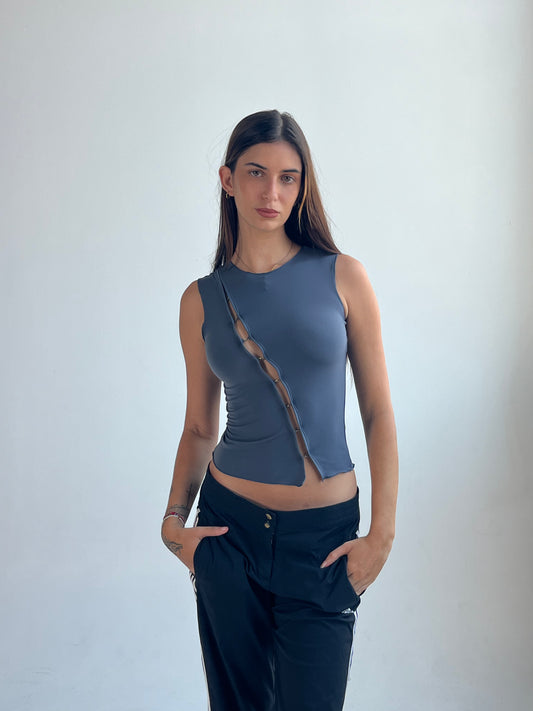 SLATE BLUE HOOK AND EYE TANK