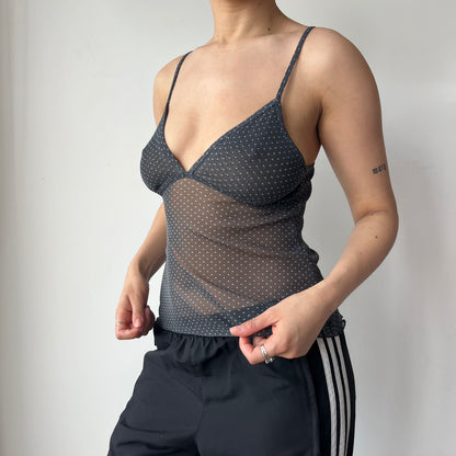POLKA DOT MESH CAMISOLE