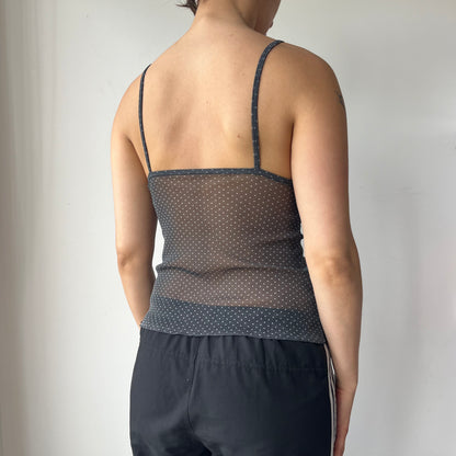 POLKA DOT MESH CAMISOLE