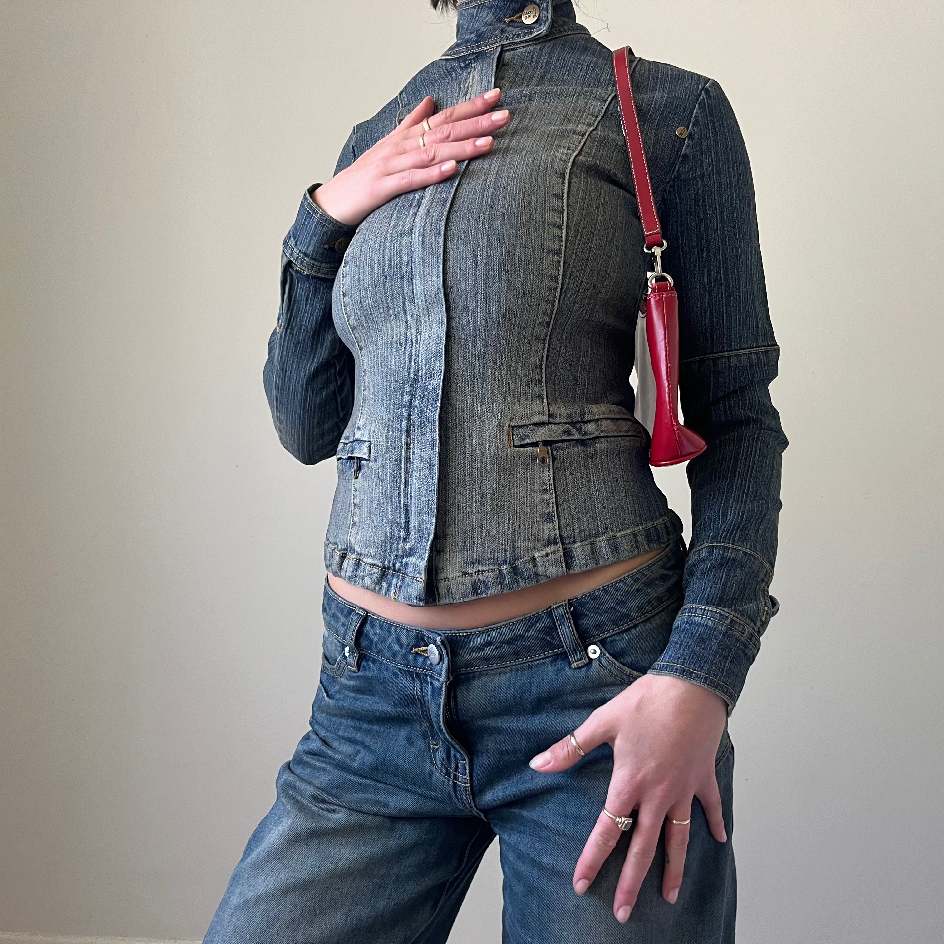 DENIM MOTO JACKET – Red Rola